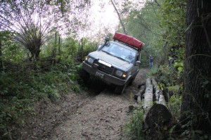 Schmale Stelle an einem Abbruch